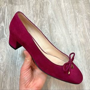 Stuart Weitzman Purple Suede Block Heels